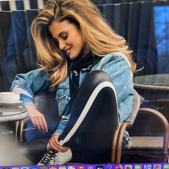 Spanx Faux Leather Side Stripe Leggings (Sz M) - Picture 2 of 7